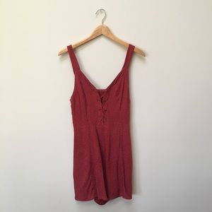 American Eagle Red Polka Dot Romper